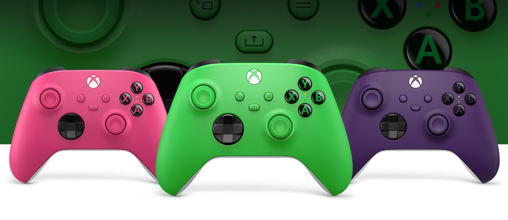 XBOX XLS CONTROLLER ROBOT WHITECARBON BLACKASTRAL PURPLEDEEP PINKVELOCITY GREEN