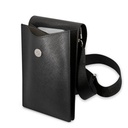 KARL LAGERFELD EMBOSSED RGS PHONE POUCH WITH STRAP AND CRDSLOTS BLACK