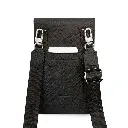 KARL LAGERFELD EMBOSSED RGS PHONE POUCH WITH STRAP AND CRDSLOTS BLACK