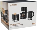 LEPRESSO BREAKFAST SET 2 SLICE TOASTER 1.7L KETTLE AND DRIP COFFE MAKER BLACK