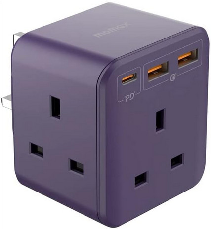 MOMAX ONEPLUG 3-OUTLET CUB EXTENSION SOCKET WITH USB